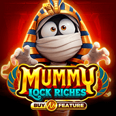 Mummy Lock Riches icon with golden sarcophagus and locked relic reels